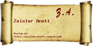 Zeisler Anett névjegykártya